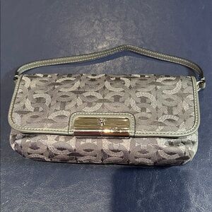 Coach Silver and Gray wristlet